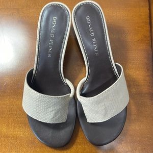 Donald Pliner - Leather top and soles. Wooden heels.  Size 7